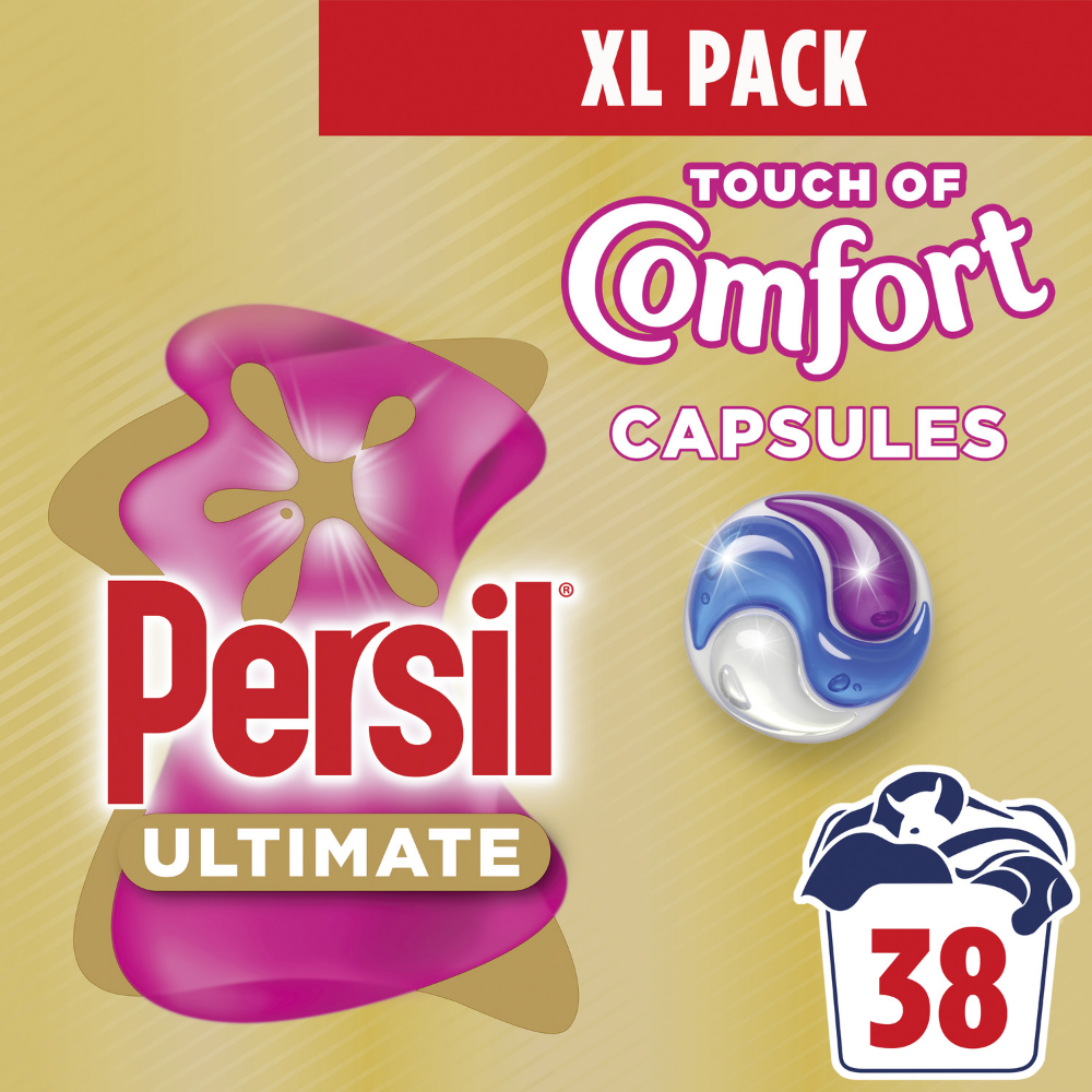 Persil Ultimate Touch Of Comfort Bio Laundry Washing Detergent Capsules 38 Washes