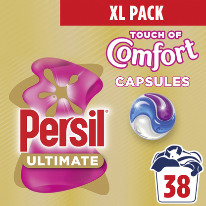 Persil Ultimate Touch Of Comfort Bio Laundry Washing Detergent Capsules 38 Washes
