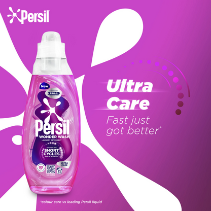 Persil Wonder Wash Ultra Care Bio Liquid Laundry Washing Detergent 31 Washes 837ml