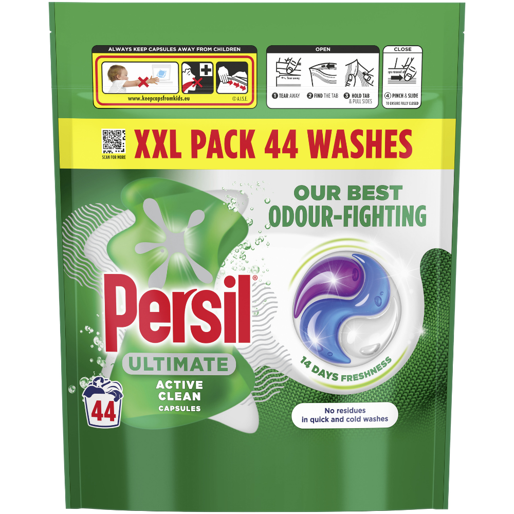 Persil Ultimate Active Clean Laundry Washing Detergent Capsules 44 Washes