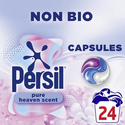 Persil Pure Heaven Scent Non-Bio Laundry Washing Detergent Capsules 24 Washes