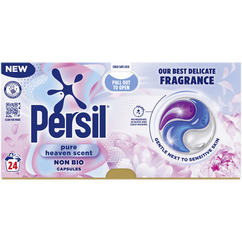 Persil Pure Heaven Scent Non-Bio Laundry Washing Detergent Capsules 24 Washes