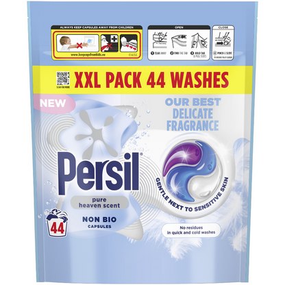 Persil Pure Heaven Scent Non-Bio Laundry Washing Detergent Capsules 44 Washes