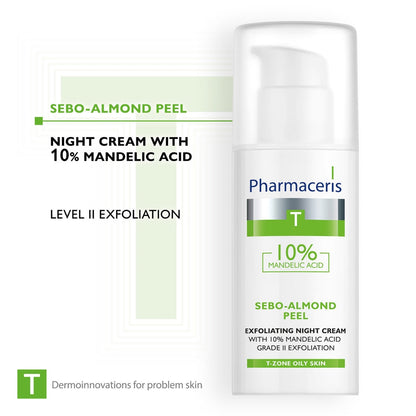 Pharmaceris T Sebo-Almond Peel Exfoliating Night Cream with 10% Mandelic Acid 50ml