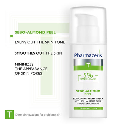 Pharmaceris T Sebo-Almond Peel Exfoliating Night Cream with 5% Mandelic Acid 50ml