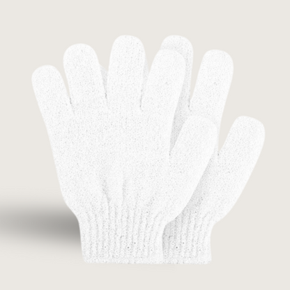 Rose & Caramel White Exfoliating Gloves 1 Pair