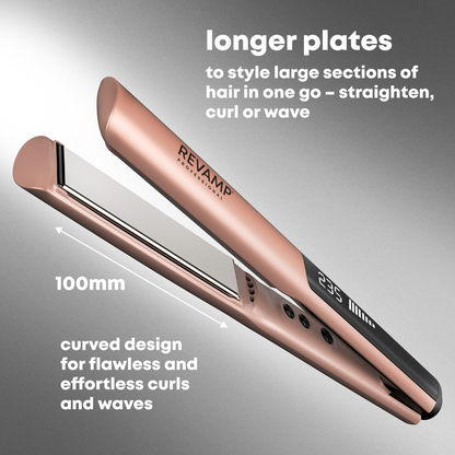 Revamp Dynamic Radiance Straight & Style Ceramic Ionic Hair Straightener Gold