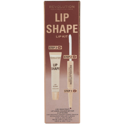 Makeup Revolution 3 In 1 Maxi Pout Lip Liner, Colour Setter & Lip Gloss Lip Shape Kit