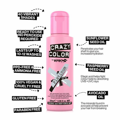 Crazy Colour Platinum Hair Dye 100ml