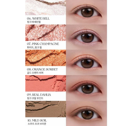 ROM&ND Better Than Palette 08 Peach Dahlia Garden 10 Colour Makeup Palette