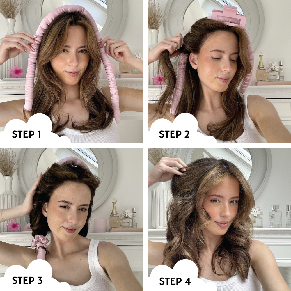 Silver Cloud Heatless Curlers Set Pink