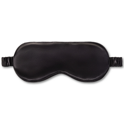 Silver Cloud Satin Sleep Eye Mask Black