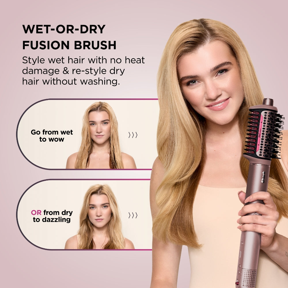 Shark Beauty FlexFusion Straight 5-In-1 Air Styler, Dryer & Ceramic Straightener with Storage Case Cosmic Blush