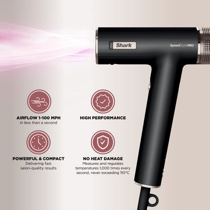 Shark Beauty SpeedStyle Pro 5-In-1 High-Velocity Hair Dryer Black