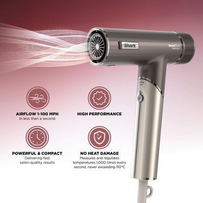Shark SpeedStyle Pro Flex 4-In-1 High-Velocity Hair Dryer Mocha/Silver