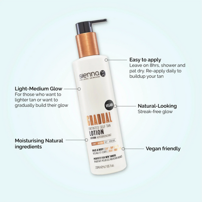 Sienna X Gradual Untinted Self Tan Lotion 200ml