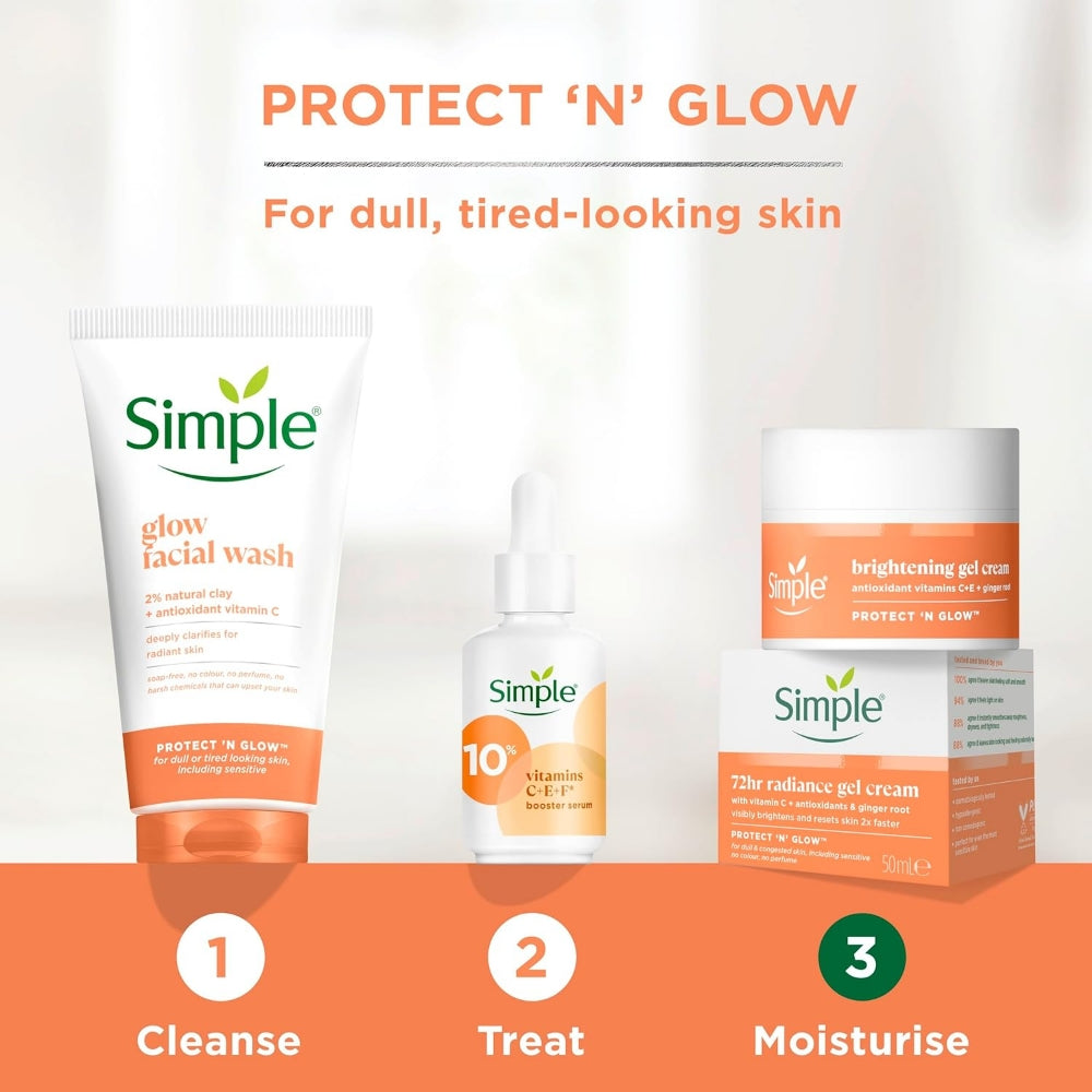 Simple Protect 'N' Glow 72H Brightening Gel Cream 50ml