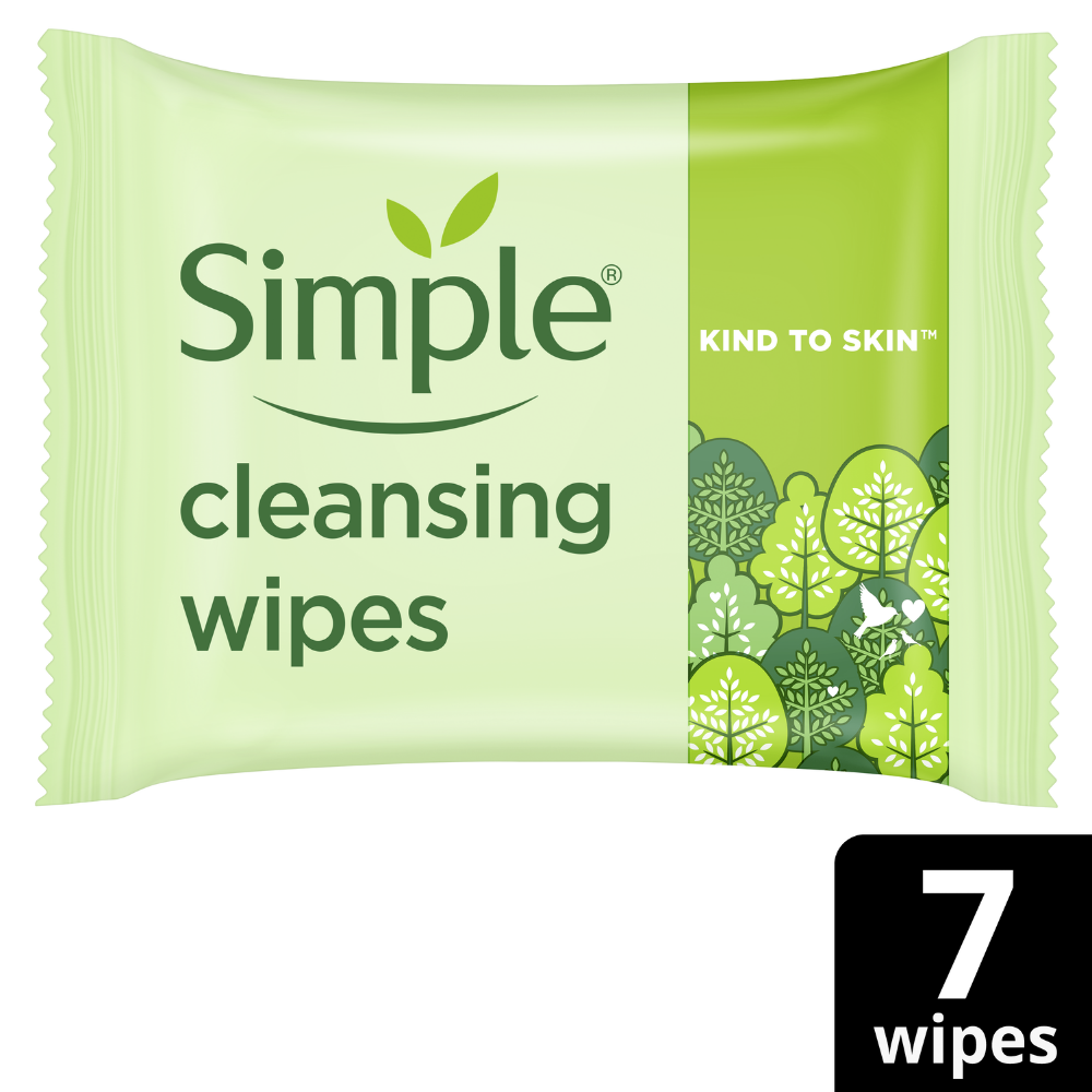 Simple Kind To Skin Cleansing Biodegradable Face Wipes Pack of 7