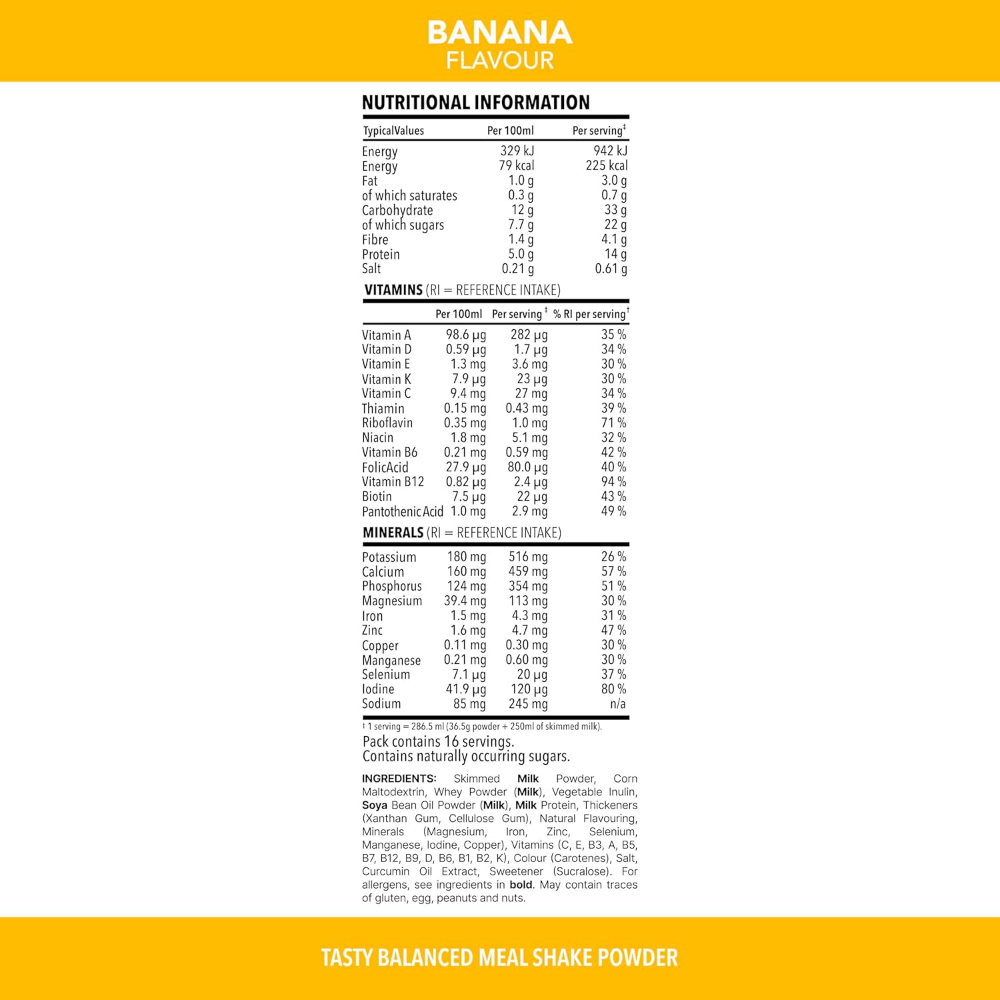 SlimFast Tasty Balanced Meal Powder Banana Tub 584g