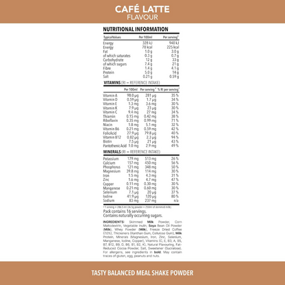 SlimFast Tasty Balanced Meal Powder Cafe Latte Tub 584g