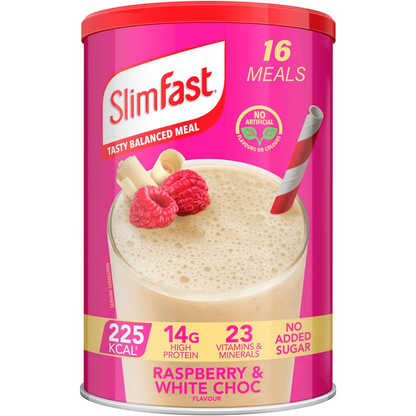 SlimFast Tasty Balanced Meal Powder Raspberry & White Chocolate Tub 584g