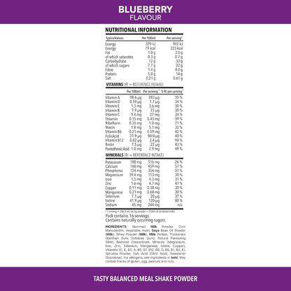 SlimFast Tasty Balanced Meal Powder Blueberry Tub 584g