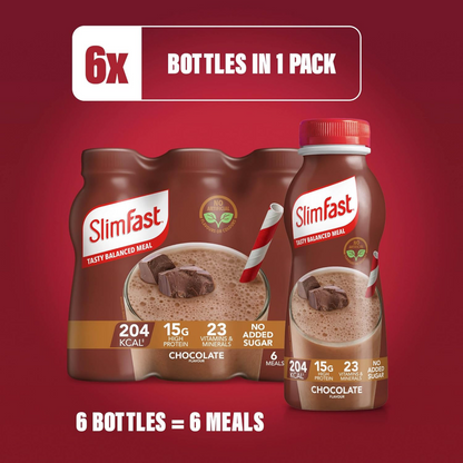 SlimFast Tasty Balanced Meal Chocolate Milkshake Multipack 6 x 325ml