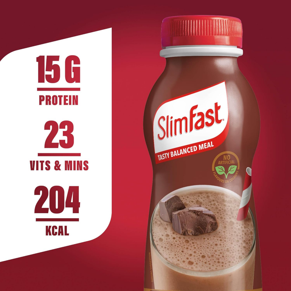 SlimFast Tasty Balanced Meal Chocolate Milkshake Multipack 6 x 325ml