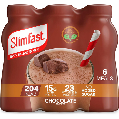 SlimFast Tasty Balanced Meal Chocolate Milkshake Multipack 6 x 325ml