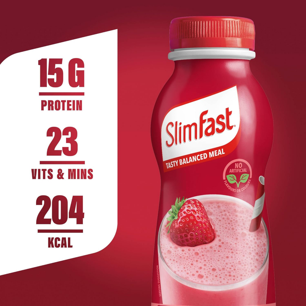 SlimFast Tasty Balanced Meal Strawberry Milkshake Multipack 6 x 325ml