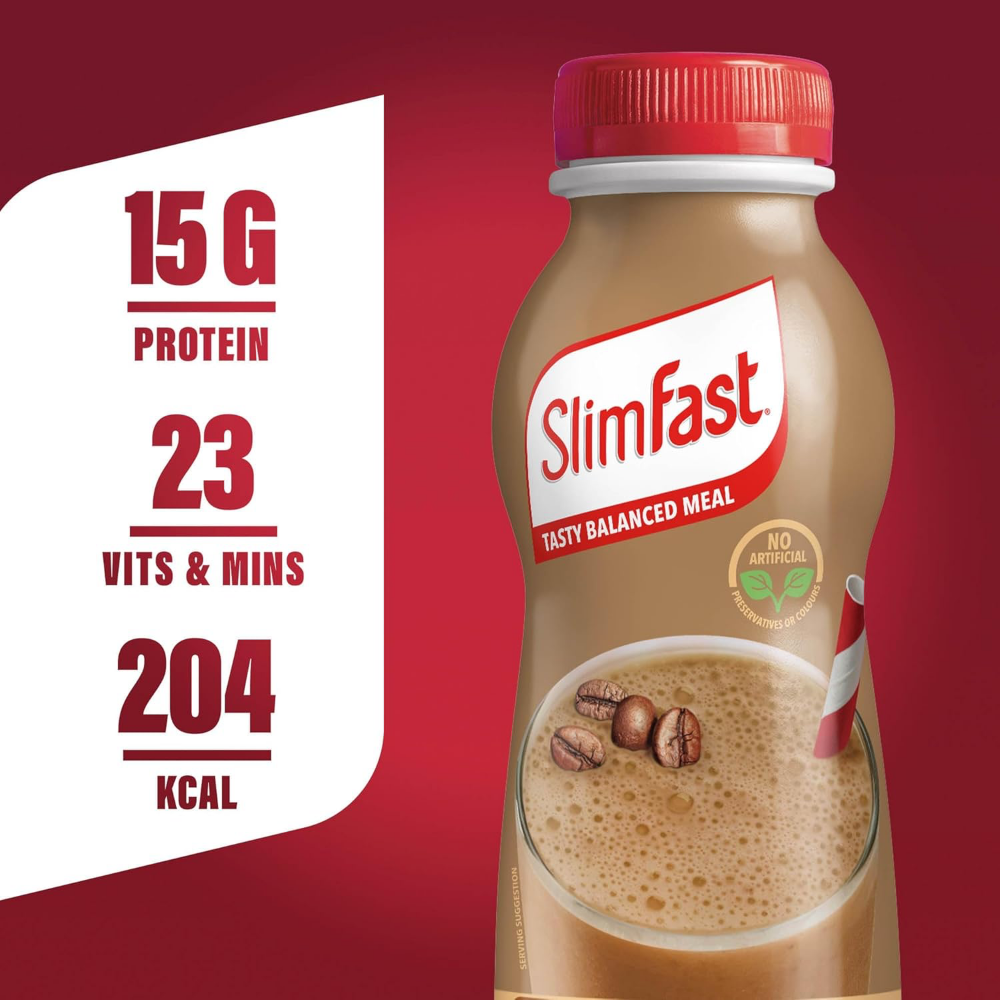SlimFast Tasty Balanced Meal Café Latte Milkshake Multipack 6 x 325ml
