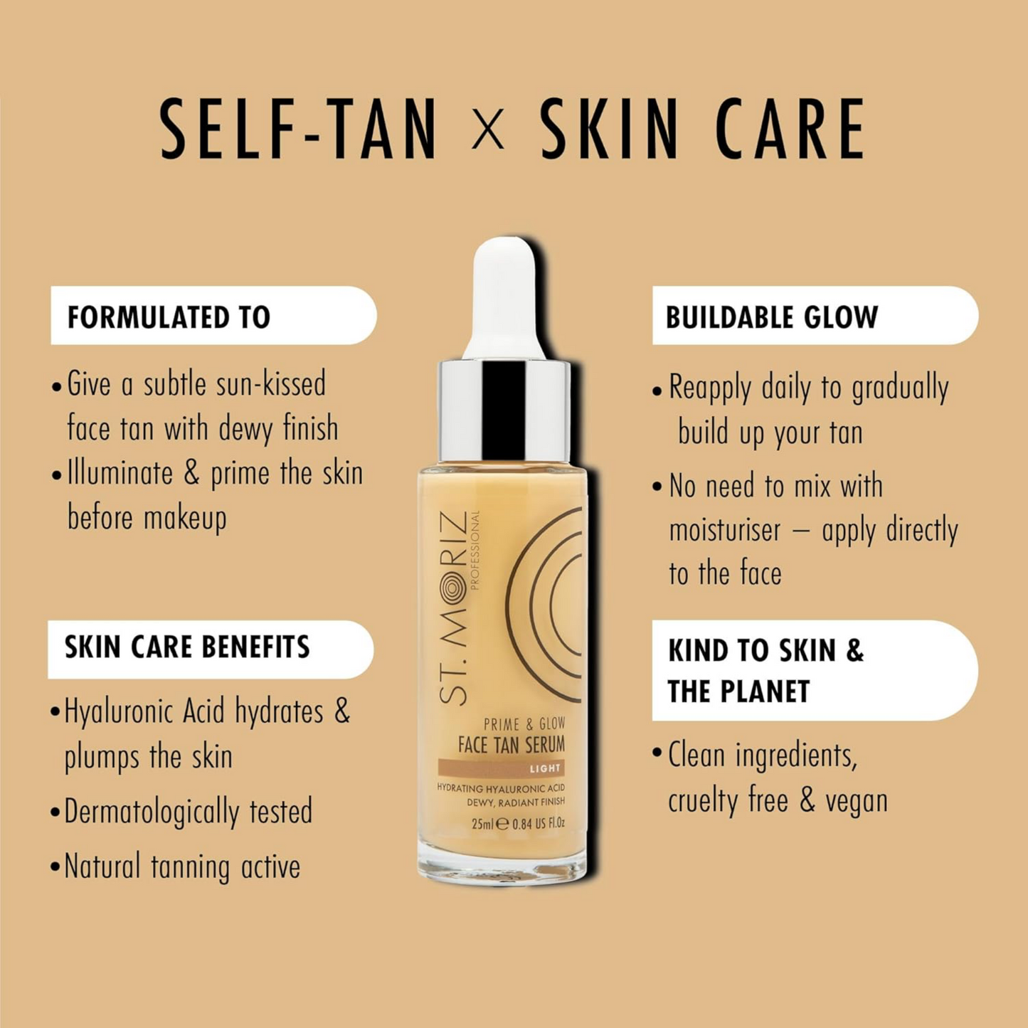 St. Moriz Professional Prime & Glow Face Tan Serum 25ml