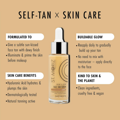 St. Moriz Professional Prime & Glow Face Tan Serum 25ml