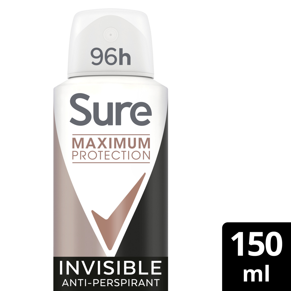 Sure Maximum Protection 96h Invisible Black & White Anti-Perspirant Deodorant Spray 150ml