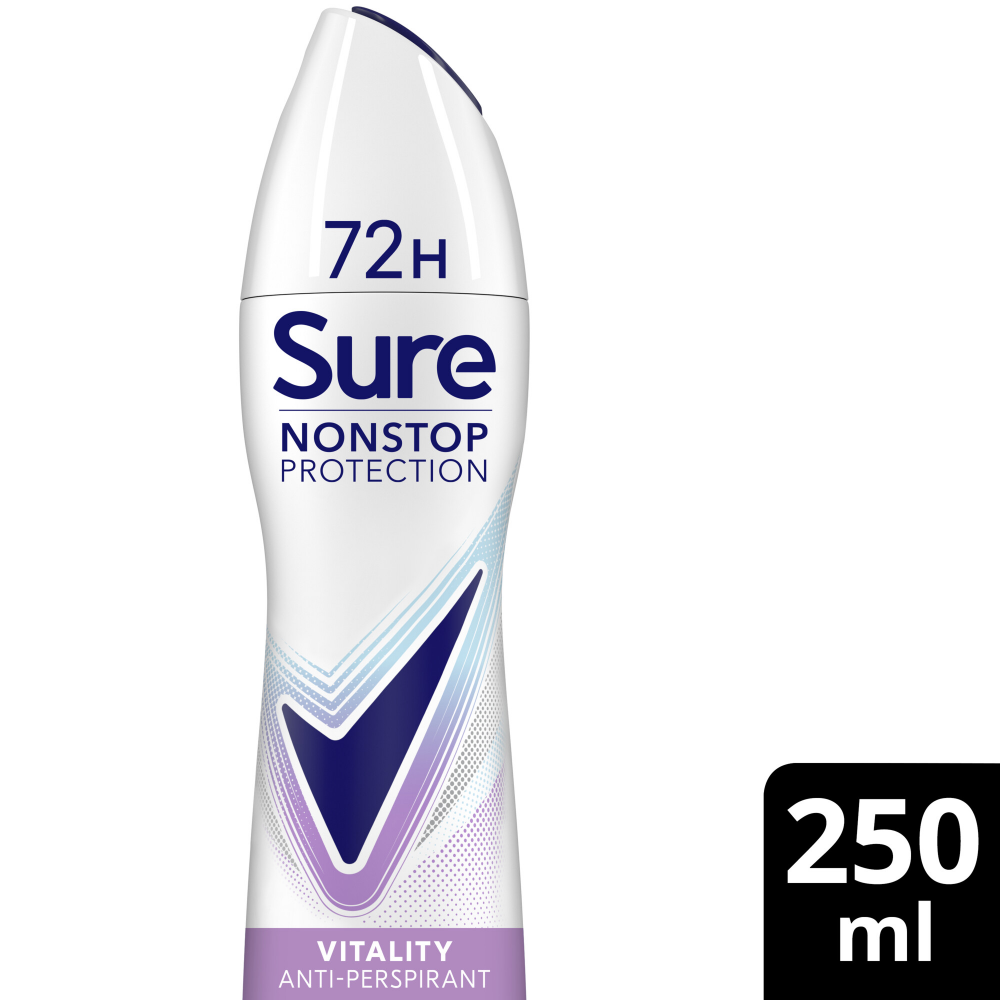Sure Nonstop Protection 72h Vitality Anti-Perspirant Deodorant Spray 250ml
