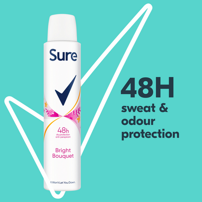 Sure Essential Protection 48h Bright Bouquet Anti-Perspirant Deodorant Spray 200ml