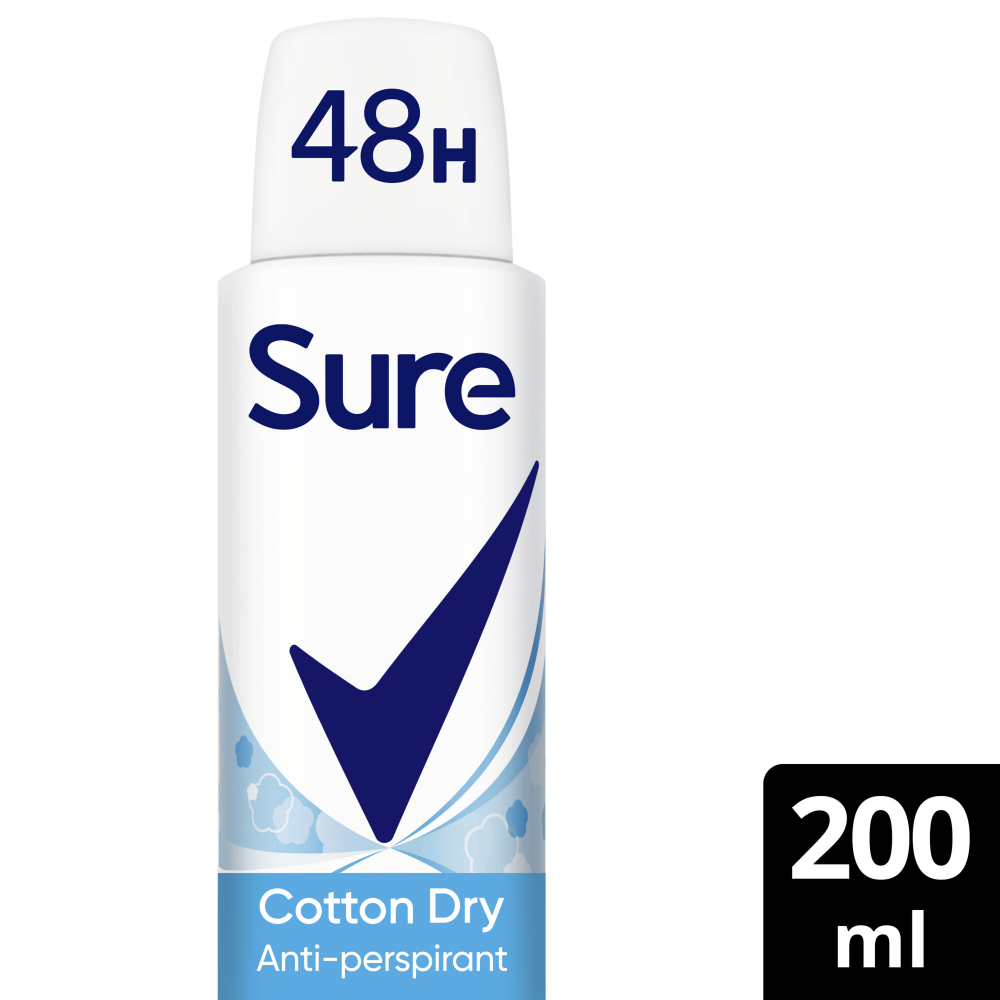 Sure Essential Protection 48h Cotton Dry Anti-Perspirant Deodorant Spray 200ml
