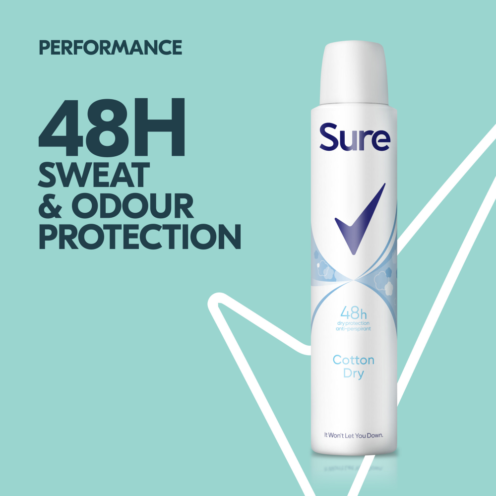 Sure Essential Protection 48h Cotton Dry Anti-Perspirant Deodorant Spray 200ml