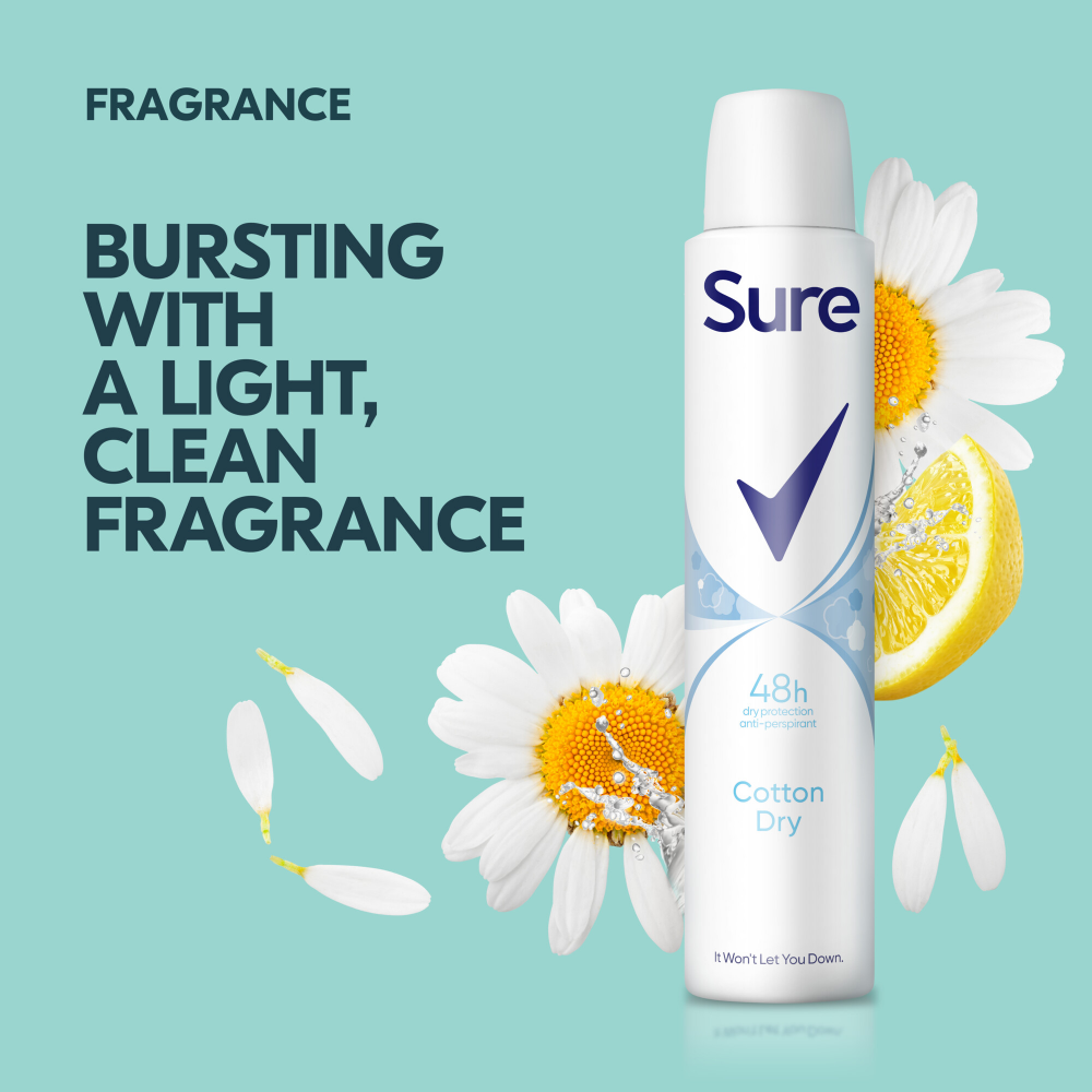 Sure Essential Protection 48h Cotton Dry Anti-Perspirant Deodorant Spray 200ml