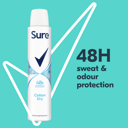 Sure Essential Protection 48h Cotton Dry Anti-Perspirant Deodorant Spray 200ml