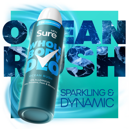 Sure Men Whole Body Deo 72h Ocean Rush Deodorant Body Spray 150ml