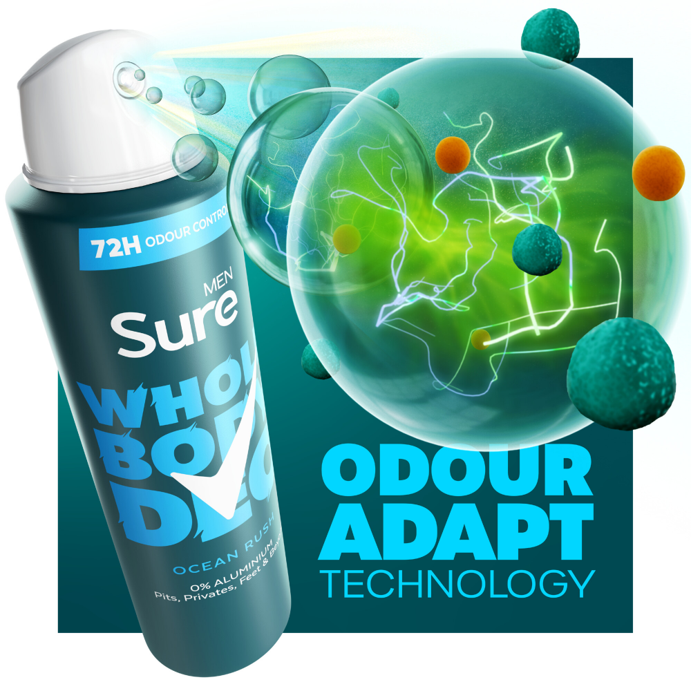 Sure Men Whole Body Deo 72h Ocean Rush Deodorant Body Spray 150ml