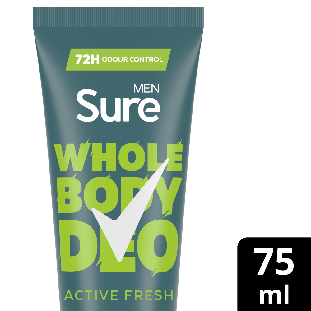 Sure Men Whole Body Deo 72h Active Fresh Deodorant Cream 75ml