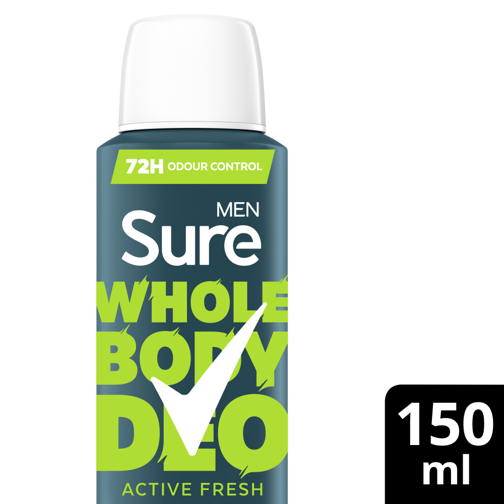 Sure Men Whole Body Deo 72h Active Fresh Deodorant Body Spray 150ml