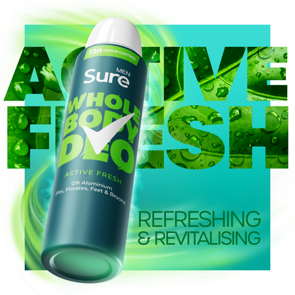 Sure Men Whole Body Deo 72h Active Fresh Deodorant Body Spray 150ml