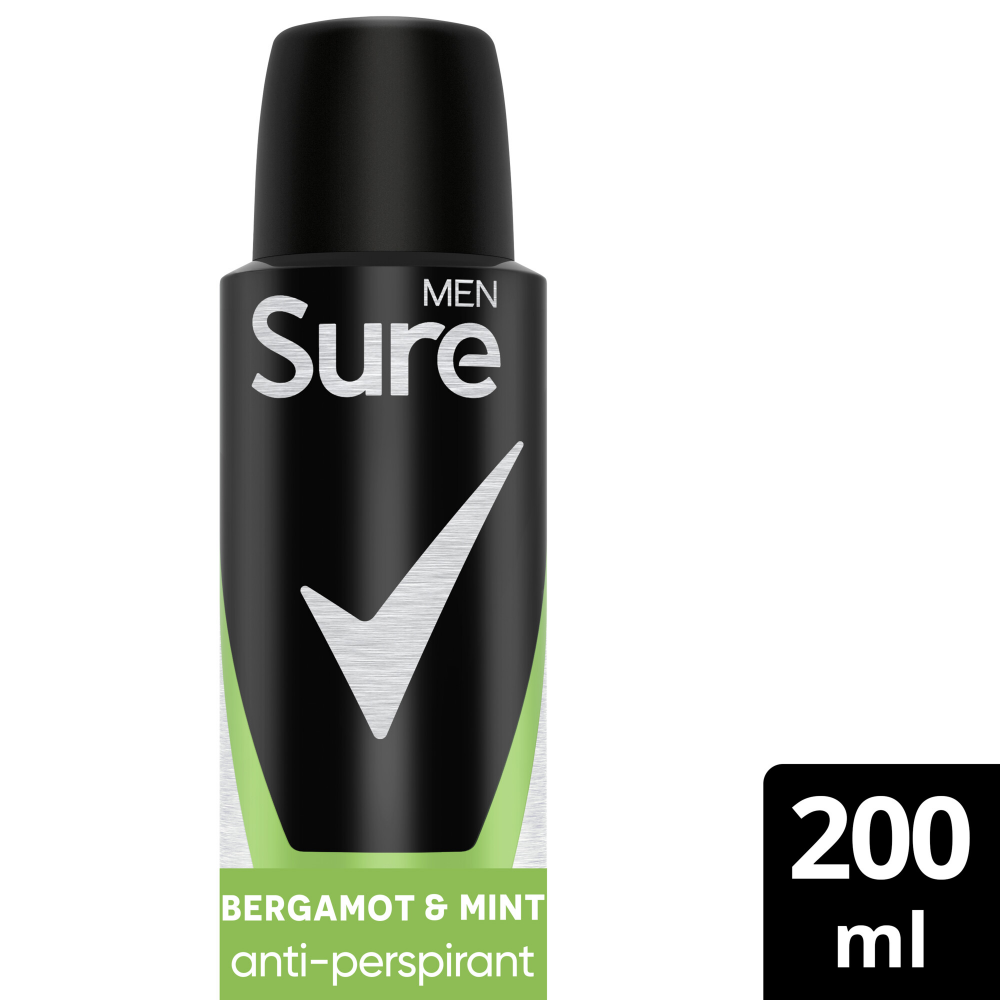 Sure Men Essential Protection 48h Bergamot & Mint Anti-Perspirant Deodorant Spray 200ml