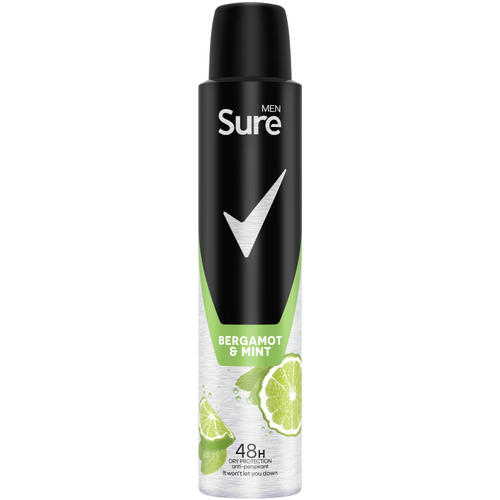 Sure Men Essential Protection 48h Bergamot & Mint Anti-Perspirant Deodorant Spray 200ml