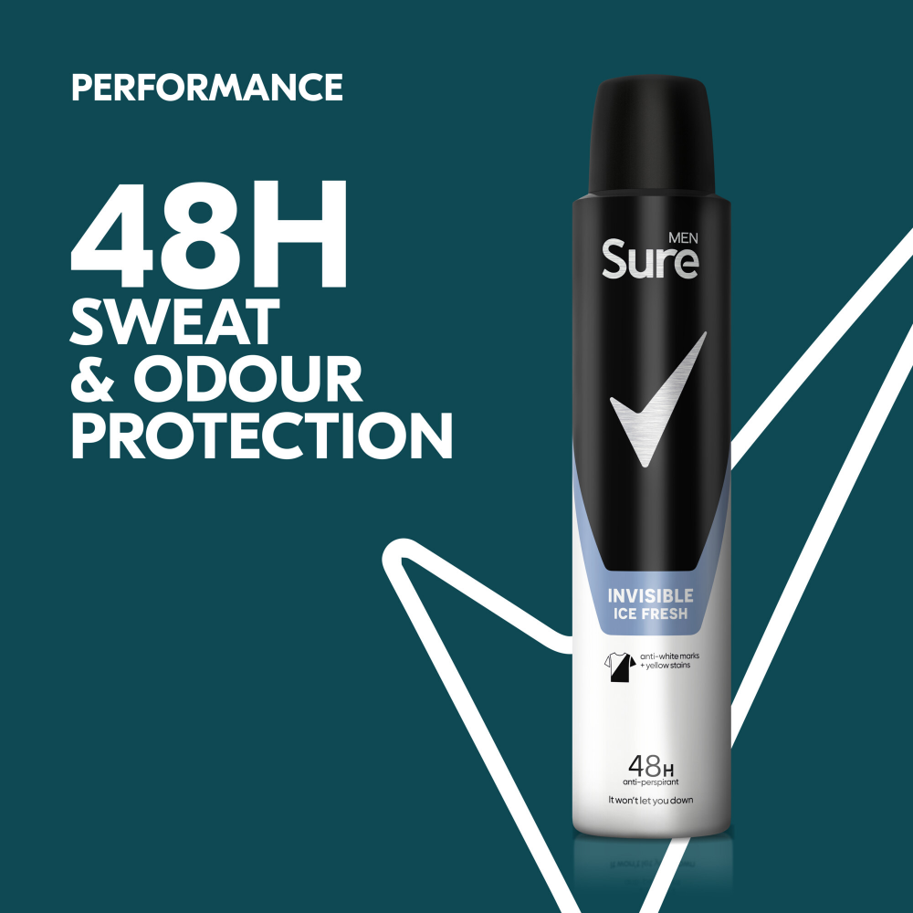 Sure Men Essential Protection 48h Invisible Ice Fresh Anti-Perspirant Deodorant Spray 200ml