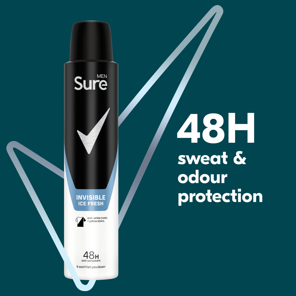 Sure Men Essential Protection 48h Invisible Ice Fresh Anti-Perspirant Deodorant Spray 200ml
