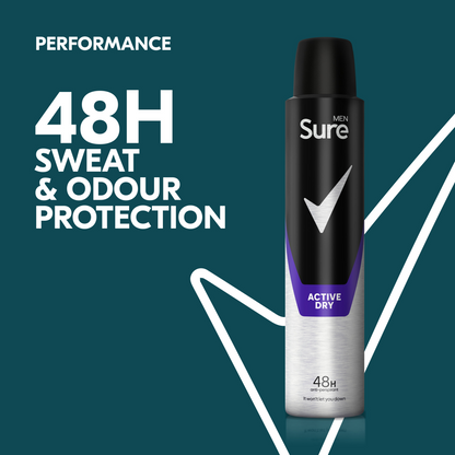 Sure Men Essential Protection 48h Active Dry Anti-Perspirant Deodorant Spray 200ml